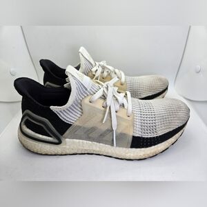 Adidas UltraBoost 19 Shoes Men's 9.5 White Black Panda Running Athletic Sneakers
